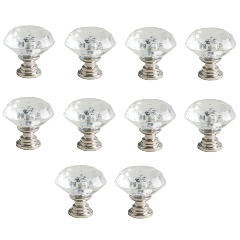 

10 шт., прозрачные акриловые ручки для дверей шкафов, шкафов