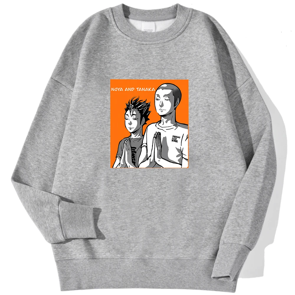 

Cartoons Crewneck Clothing Men Fashion Harajuku Sweatshirts Anime Haikyuu noya and Tanaka Sportswear Warm Oversize Hoodie Unisex