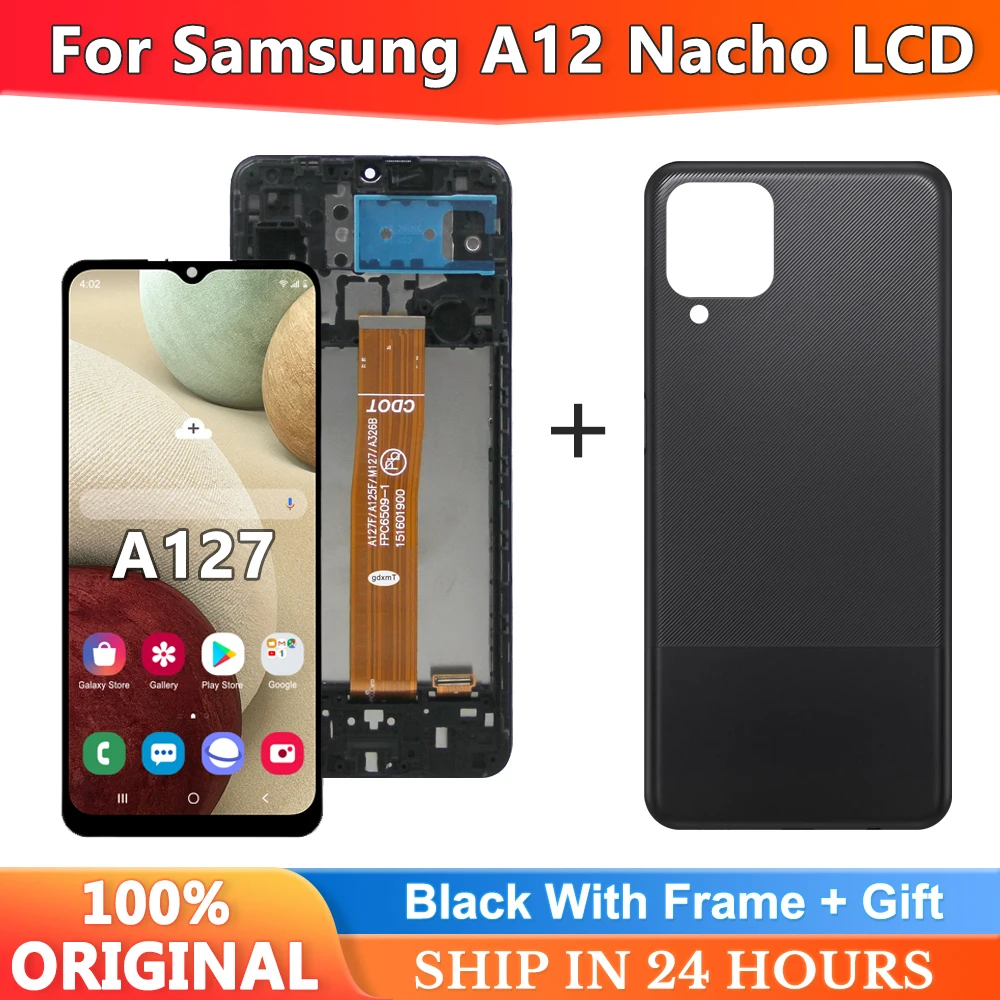 Дисплей 6,5 'для Samsung Galaxy A12 Nacho LCD A127F A127M A127U, сенсорный экран с цифровым преобразователем в сборе для Samsung A127 LCD