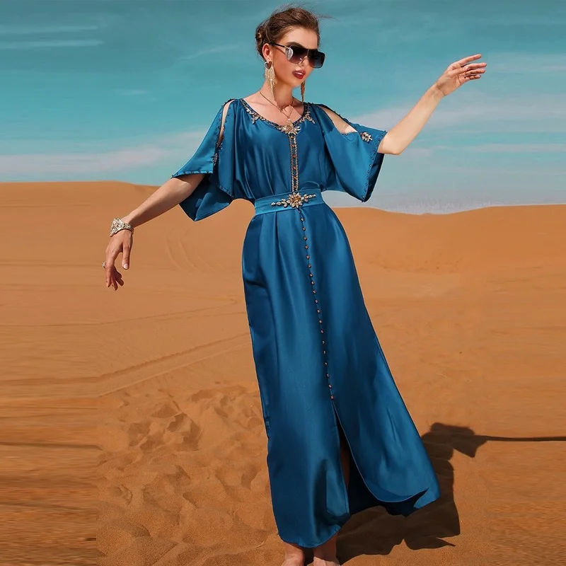 Ramadan Dubai Abaya Turkey Islam Muslim Long Maxi Dress Abayas For Women Kaftan Robe Musulmane Femme Caftan Marocain De Soiree