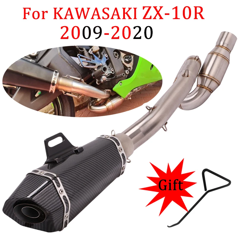 

ZX10R For KAWASAKI ZX-10R 2009-2020year 2019 2018 Slip On Motorcycle Exhaust Escape Moto Middle Mid Connection Link Pipe Muffler