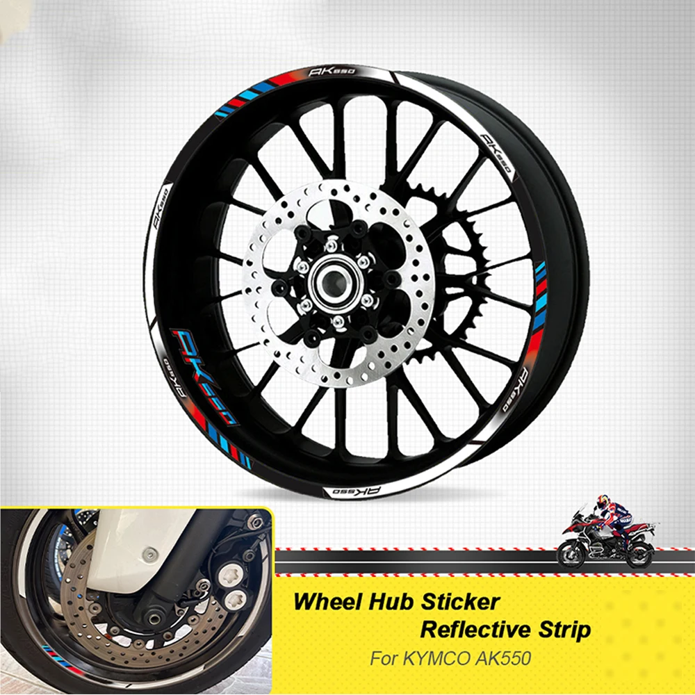 

For KYMCO AK550 Ak 550 Motorcycle Rim Sticker Stripe Wheel Decals Front Rear Wheels