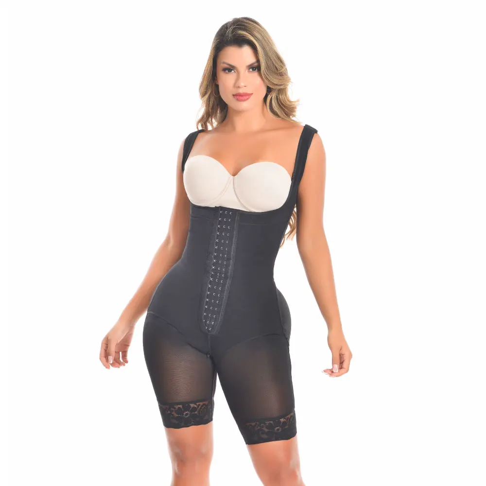 Corset Women's Waist Trainer High Compression Shapewear with Thin Straps Hook and Eye Tummy Control Skims Butt Lifter Bbl Fajas