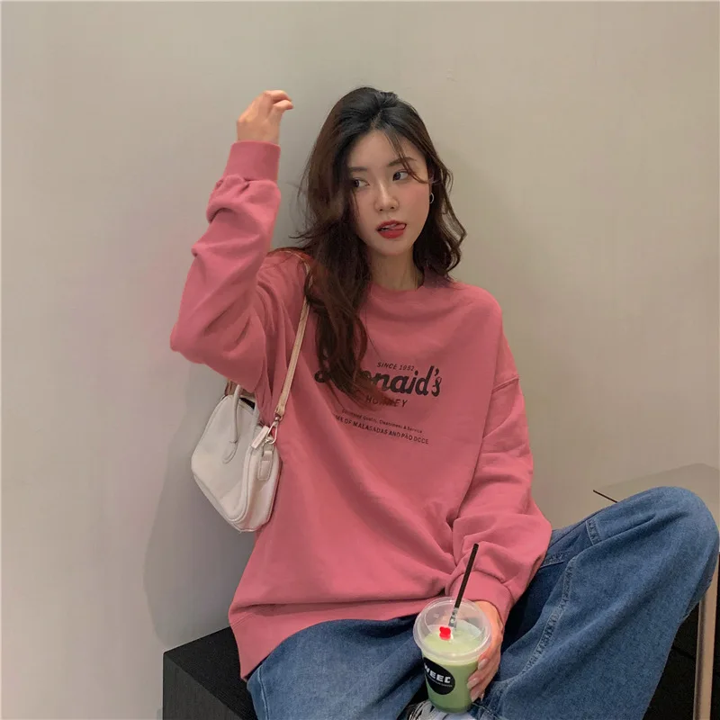 Корейские шикарные толстовки с вышивкой букв Y2k 2025 женские повседневные топы