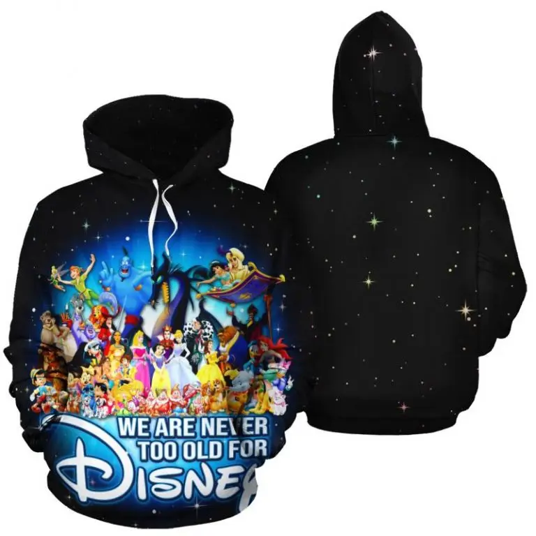 

2022 spring and autumn new Disney 3D print Women hoodie / zipper Men hoodie, we are never too old