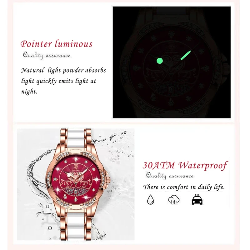 Fashion Women Watch Diamond Romatic Gift Leather Relogio Feminino Waterproof Stainless Quarzt Wristwatch Luminous Reloj Mujer enlarge