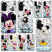 fashion disney mickey minnie phone case for redmi note 11 11s 11t 10 10s 9 9s 9t 8t 8 pro plus transparent soft shell cover