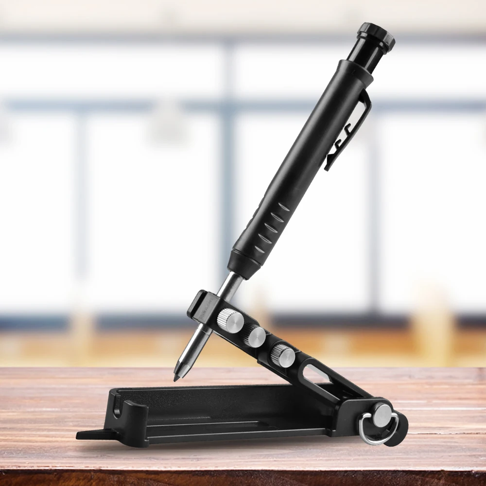 

Multi-function Scribe Tool, Adjustable Profile Scribing Ruler Contour Gauge with Deep Hole Pencil, Woodworking Compass Tool