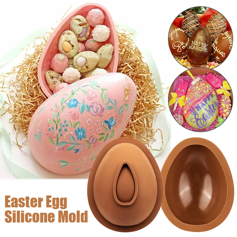 

1Pcs Easter Half Egg Silicone Mold Ice Cube Tray Kitchen Cake Baking DIY Dessert Chocolate Mould Baking Tools