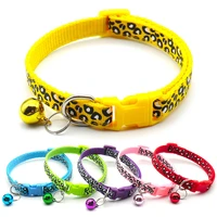 outdoor dog walking fashion leopard print pet collar cat anti lost identification collar rope kitten collar accessories