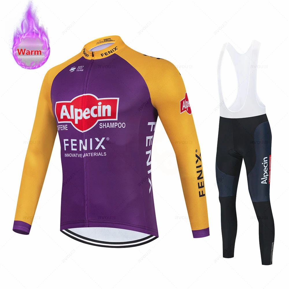 

New Alpecin Fenix Winter Set Men Cycling Clothing Road Mountian Bike Bicycle Clothes Thermal Fleece MTB Maillot Ropa Ciclismo