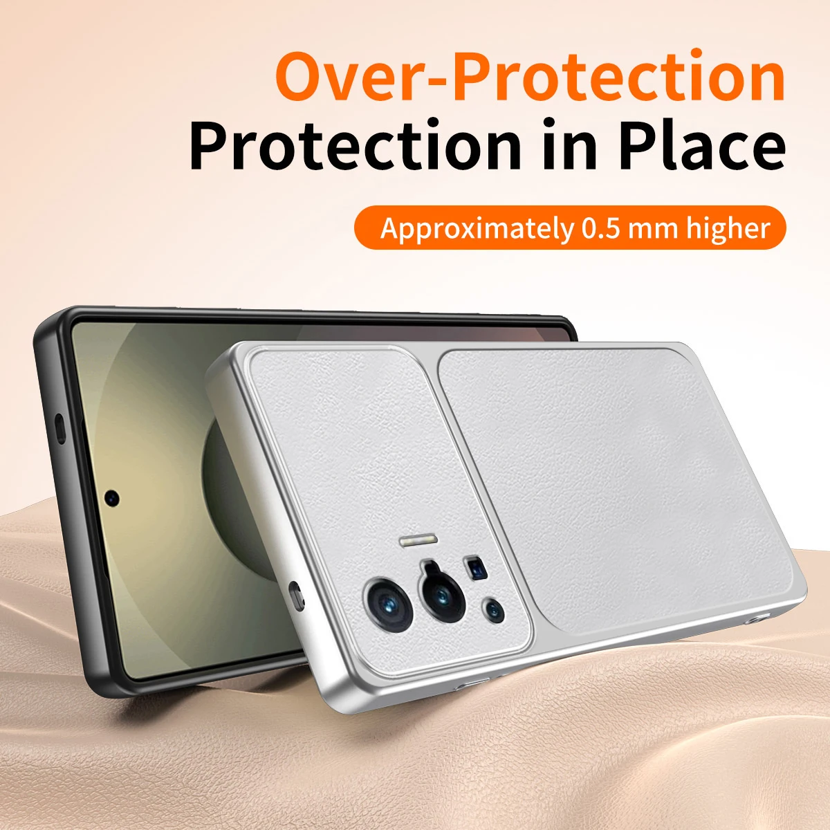 Фото Роскошный противоударный чехол для телефона VIVO X70 Pro X70T 5G, оригинальный кожаный чехол с текстурой овечьей кожи, силиконовый, мягкий, с защитой объектива, задняя крышка №4