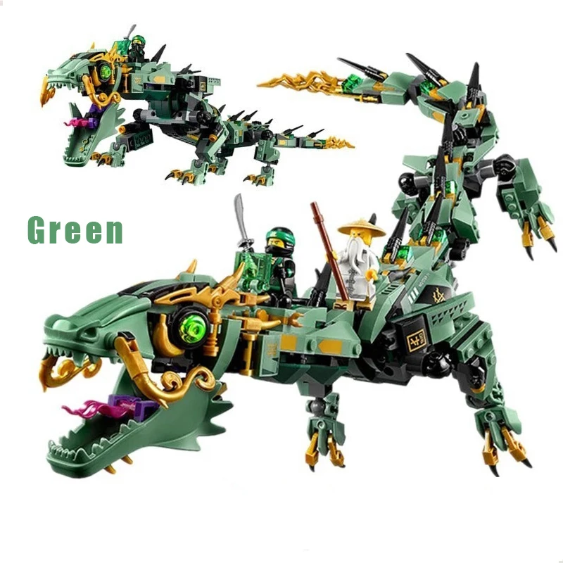 

592pcs Compatible 70612 Flying Green Ninja Mech Dragon Building Blocks With Figures Bricks Toys Children Model Birthday Gift