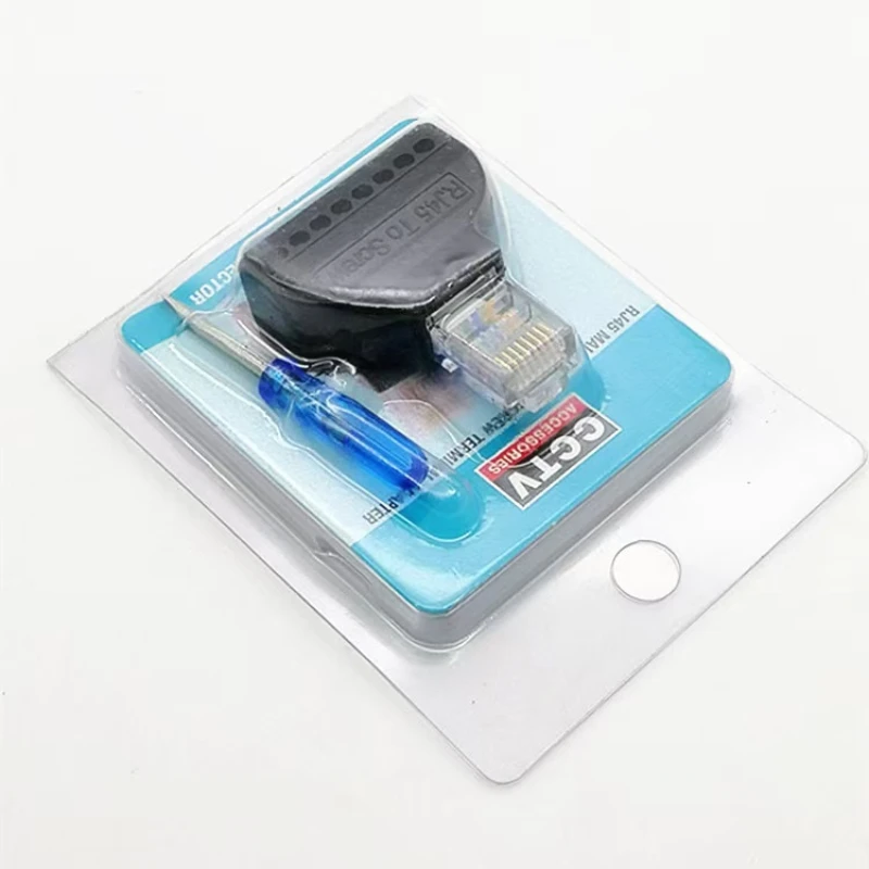 2 шт. RJ45 папа на 8-контактный AV-винтовой разъем винтовой адаптер блок кабеля