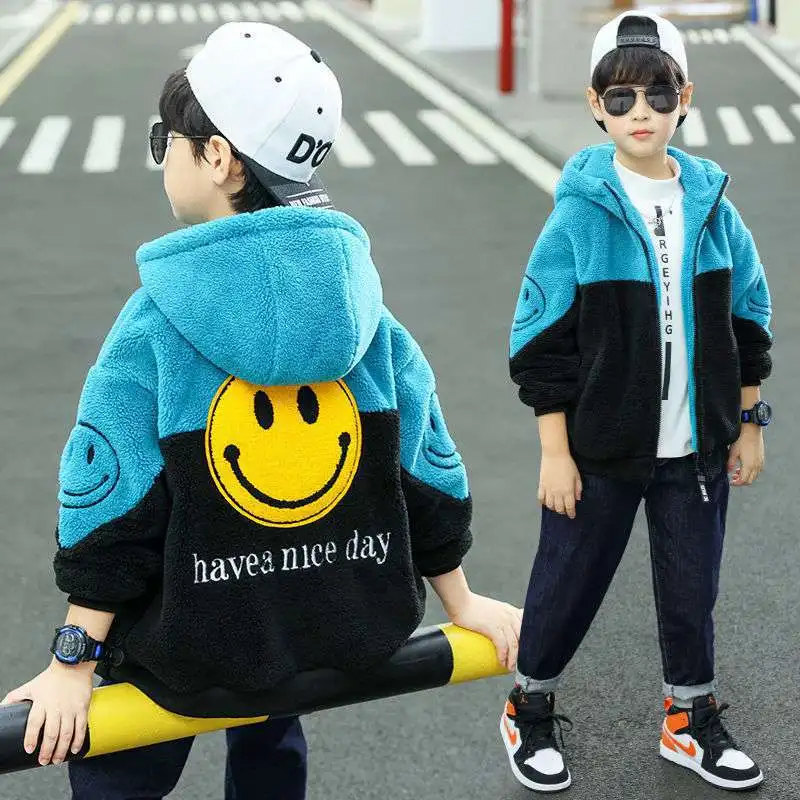 

Boys Coat Jacket Outwear Tops Cotton 2023 Cheap Thicken Plus Velvet Winter Autumn Plus Size Overcoat Children's Clothes