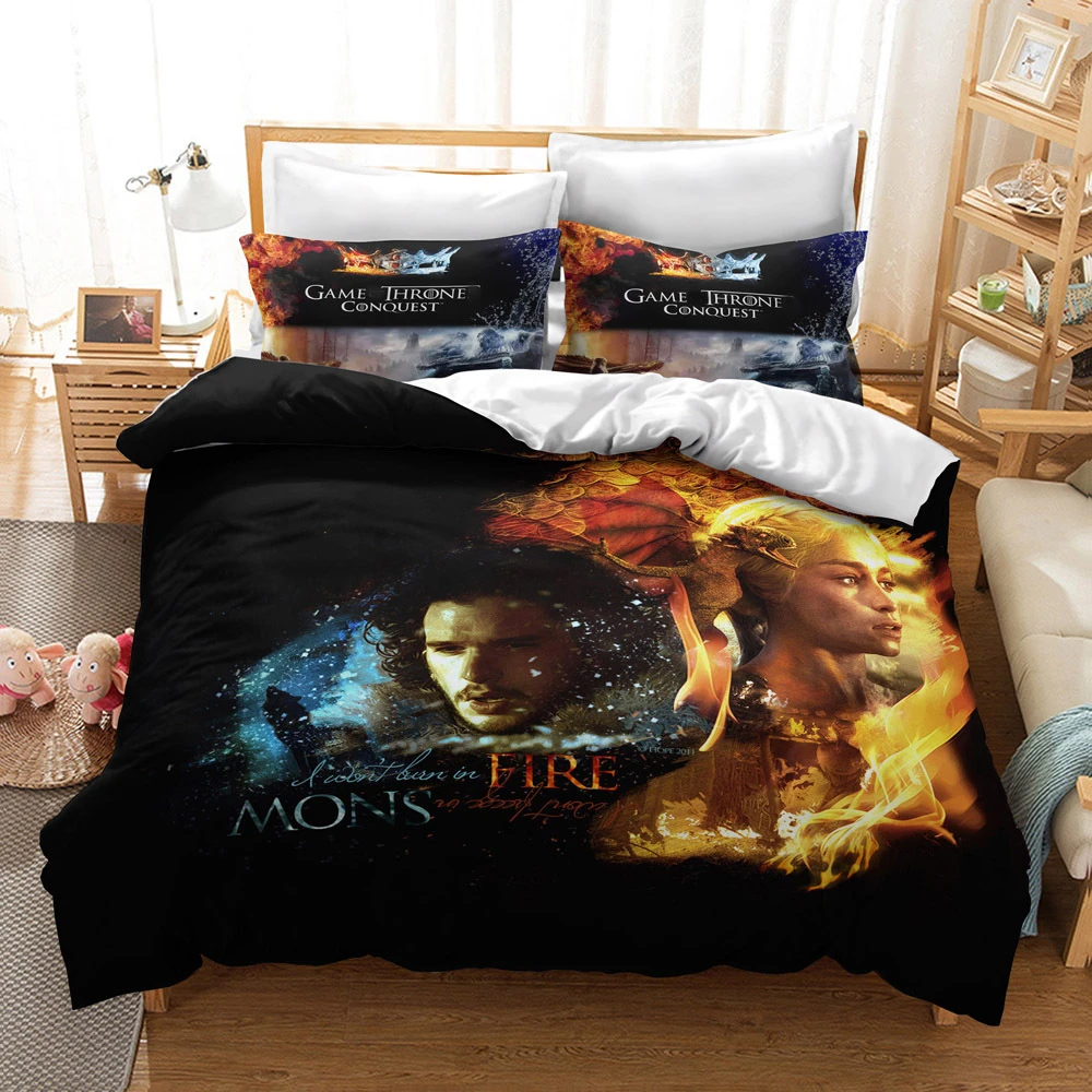 

Bedding Sets Thrones US/Europe/UK Size Quilt Cartoon Bed Cover Duvet Cover Pillow Case 2-3 Pieces Sets Adult Baby Children