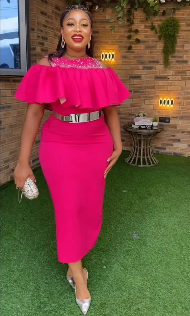 Женское облегающее платье длинное в африканском стиле 2023