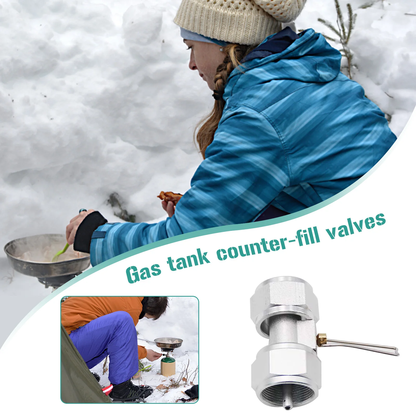 

Propane Tank Conversion Joint Propane Air Tank Opposite Charging Valve Propane Refill Valve Tool for Camping Stove