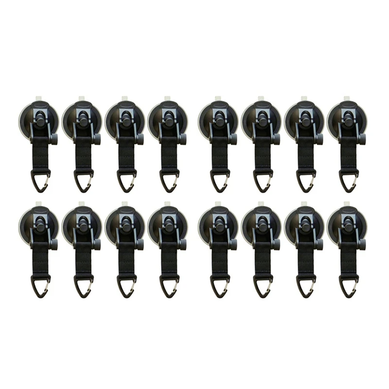 

16Pcs Suction Cup Anchor Securing Hook Tie Down,Camping Tarp As Car Side Awning
