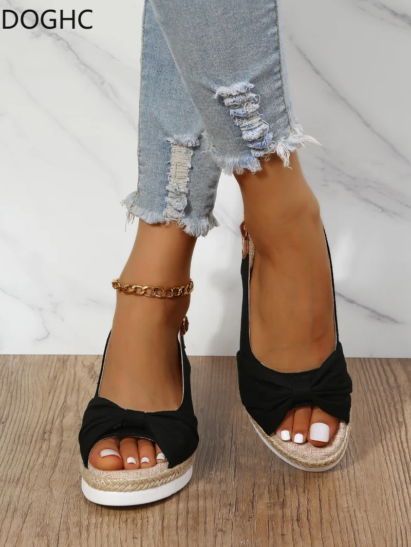 

Fashion Ladies Summer Open Toe Buckle Strap Women Platform Sandals Wedge Sandals Shoes Shoes Sandals Platform Sandals