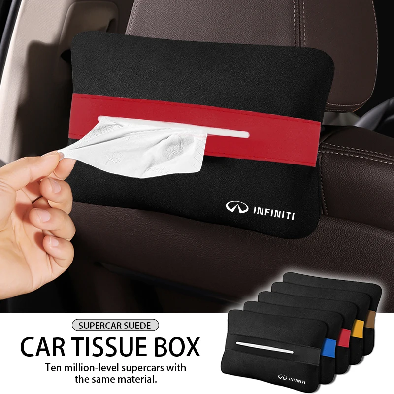 

Car tissue pumping box Suede tissue bag seat back portable tissue bag for Infiniti FX35 Q50 Q30 ESQ QX50 QX60 QX70 EX JX35 G35