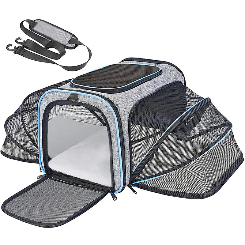 & Bags Pet  Airline Approved Expandable Foldable Soft Dog Ca
