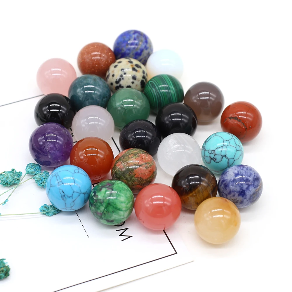 

Natural Stone Rose Quartz Epidote Agate Ball Ornament Bead For Jewelry MakingDIYNecklace Earring Accessories Gem Charm Gift Deco