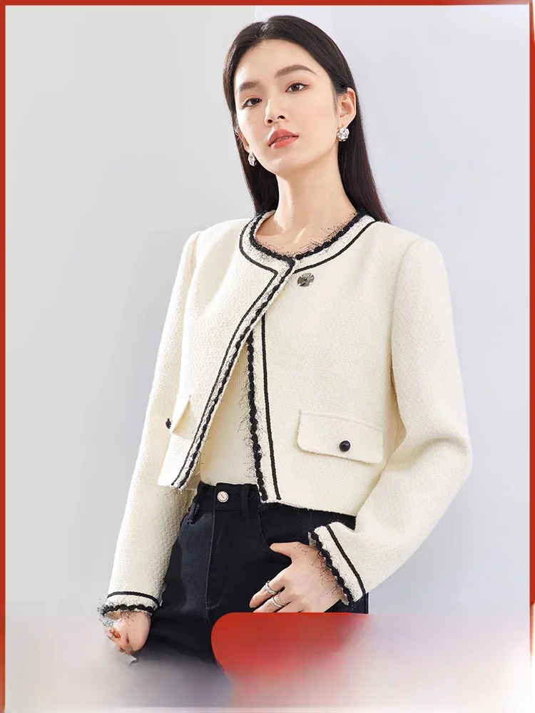 Изящная короткая верхняя одежда для женщин весна и осень 2024 новая лента