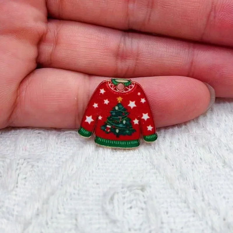 10 шт. рождественских брелоков из сплава для свитеров курток сережек
