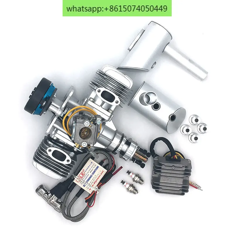 Авиационная модель бензинового двигателя DLE60 с двухцилиндровой двухтактной