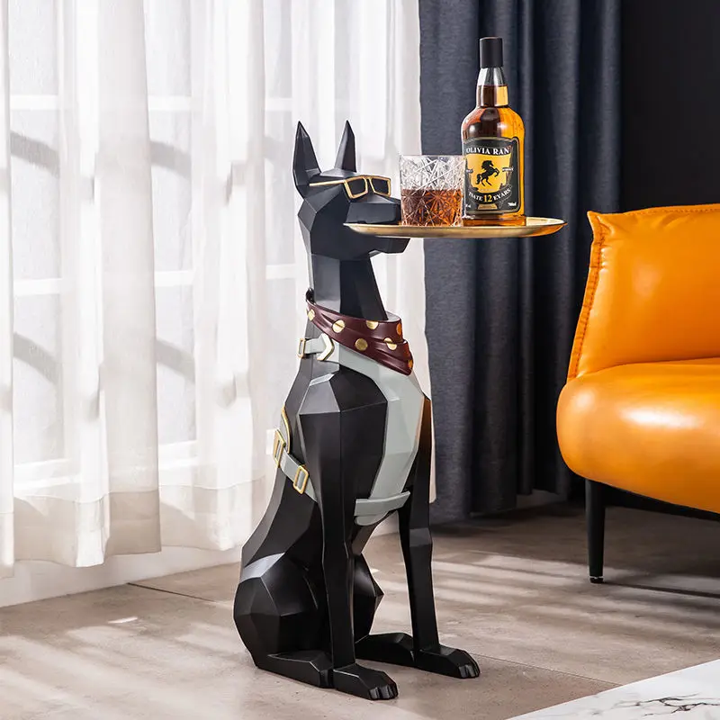 

Living Room Large Landing Welcome Dog Resin large Tray Sofa Home Storage Organization Statue Sculpture Animal Figurines Decor