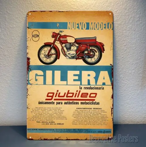 

1 г, металлический постер для мотоцикла Gilera giubileo — коллекционный знак — размер: 20x30 см