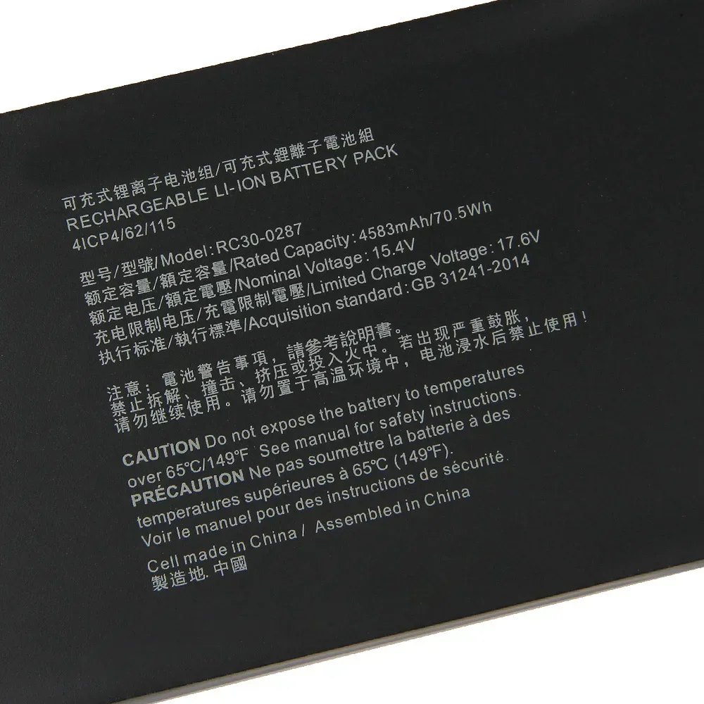 Фото Аккумулятор RC30-0287 для Razer Blade Pro17 2019 RTX 2080 Max-Q, перезаряжаемые литий-ионные батареи, 4583 мАч №3