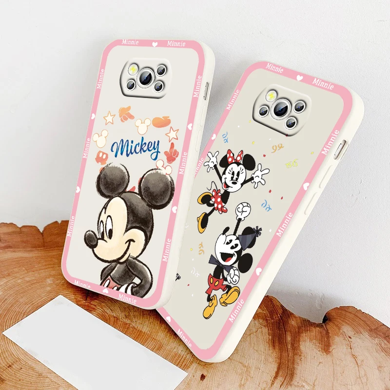 

Phone Case For Xiaomi Mi Poco X4 X3 C40 C31 C3 M4 M3 F4 F3 GT Pro NFC 5G Armour Mickey Minnie Cartoon Disney Liquid Rope Cover