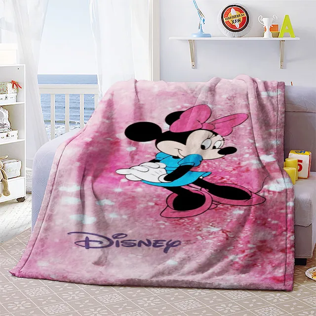 

Disney Mickey Minnie Mouse Pattern Blanket Cartoon Soft Flannel Pink Blanket Bed Sofa Supplies Baby Girl Boy Gift shower curtain