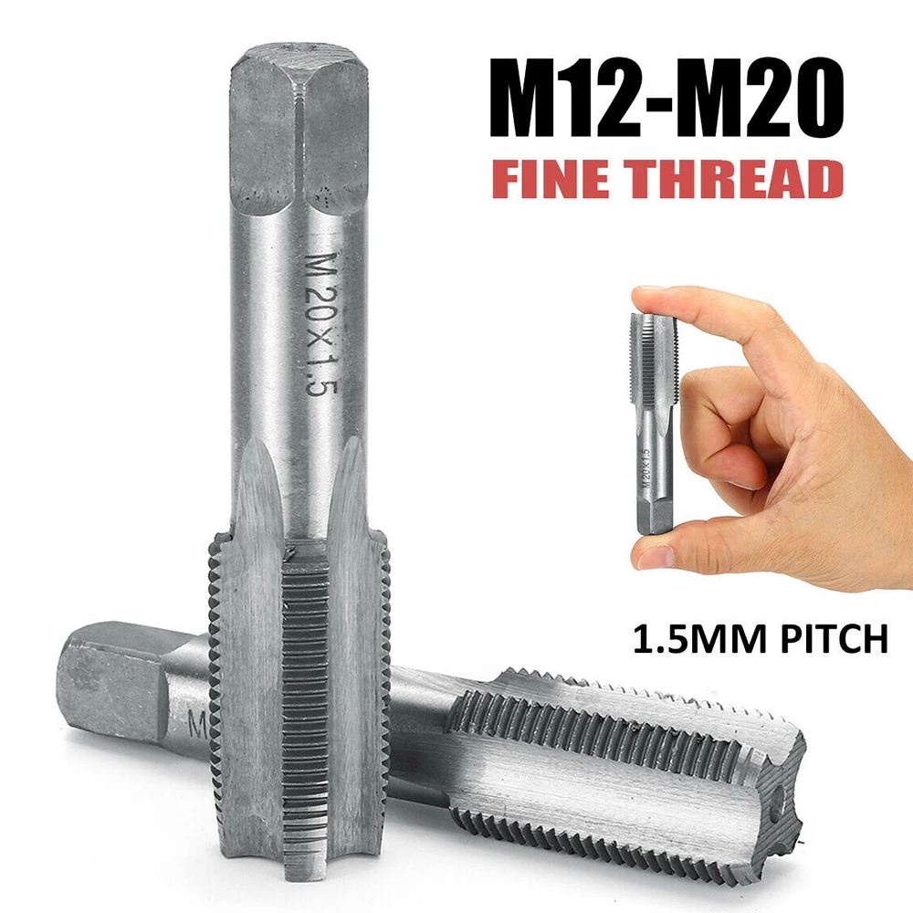 

1 Pair M12 M14 M16 M20 Right Hand Machine Straight Fluted Fine Thread Metric Connector Hand Tap Thread Processing Tool