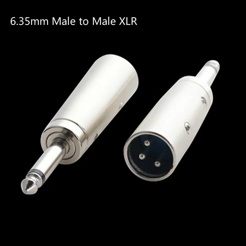 

1/4" 6.5mm Male To 3 Pin XLR Male Plug Socket Mono Audio Adapters Microphone Mixer Converter Adapter Speaker Connector