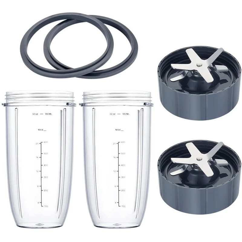 

Сменные блендеры Nutribullet 32 унции, чашки, лезвие экстрактора, совместимое с блендерами Nutribullet 600 Вт/900 Вт, аксессуары для блендеров