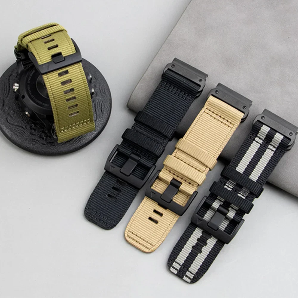 Ремешок нейлоновый спортивный для Garmin Тактический 7Pro Fenix 7X 6X 7 5 6 Pro 5X 3HR сменный