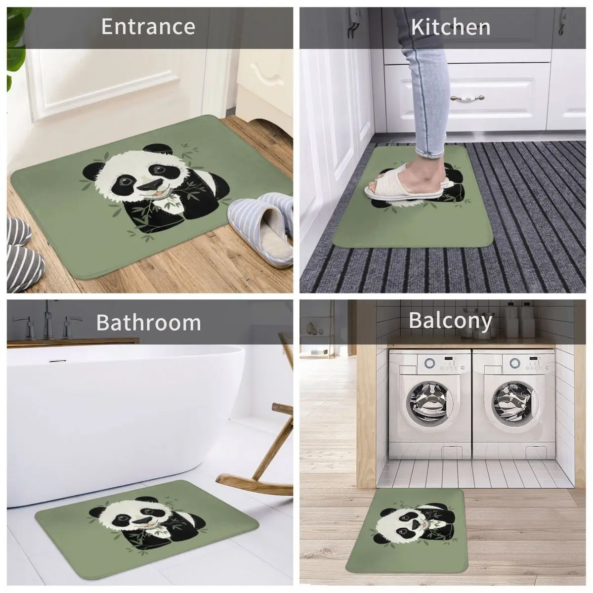 

Bath Mat Panda Decor 3D Rug Carpet Doormat Anti-slip Entrance Living Room Home Kitchen Washable Bathroom Cocina