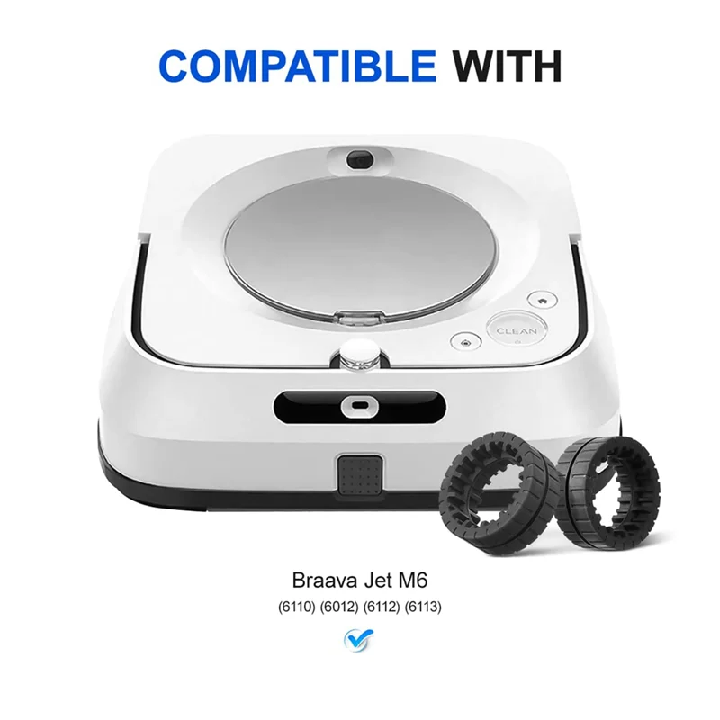 Фото B02C-черные колесные шины для Irobot Braava Jet M6 (6110) (6012) (6112) (6113) Ultimate Robot Mop №3