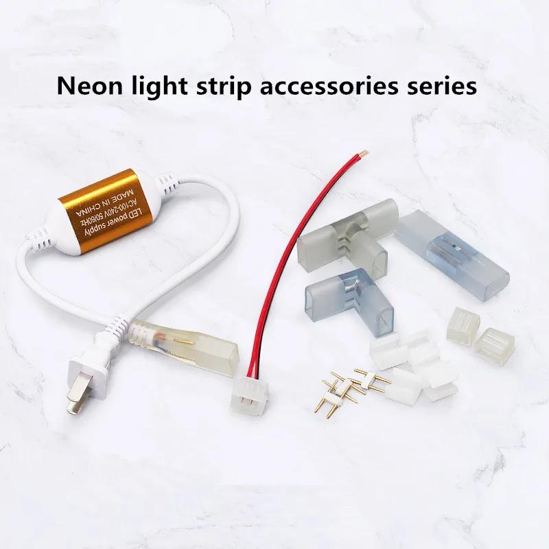 

Shape Corner Connector for 220V 8x16MM Single Color RGB Neon Light Strip Accessories Series EU US Plug Adapter Accessory