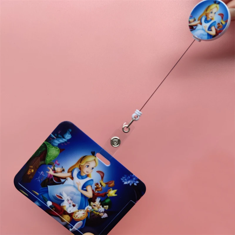 Disney Princess Retractable Buckle Clip Card Holder Horizontal Business Badge Reel Clip Cardholder Doctor Nurse Hang credencial images - 6
