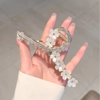 2022 fashion rhinestone floral hair claws korean geometric hair clamp grab hair clips for women girls hairpin hair accessories