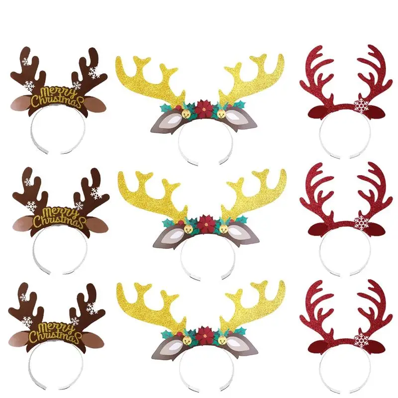 

Tinksky 12PCS Reindeer Antlers Headband Hair with Ears Headwear Accessories for Christmas Cosplay Masquerade Easter Party Gift