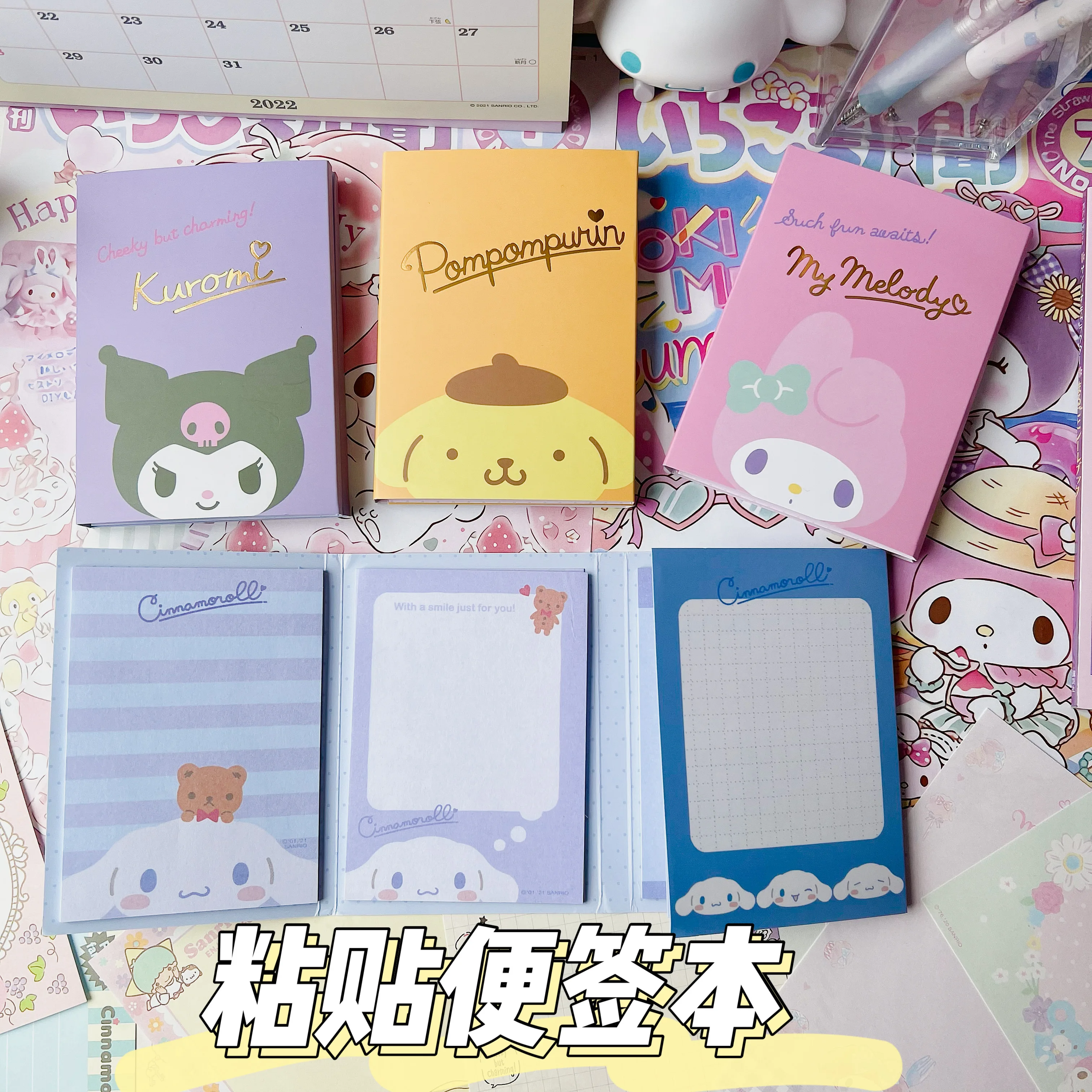 

stationery Sanrio My Melody Cinnamoroll Kuromi Japanese Cartoon Sticky Notes Student Message Note Notebook Stickers Cute Girl