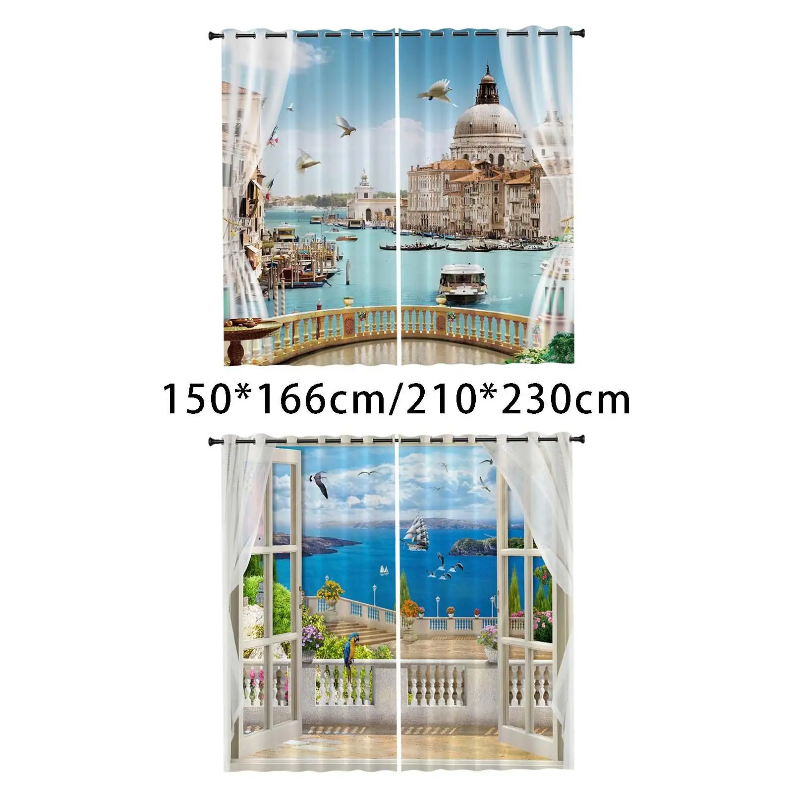 

Window Drapes Scenery Scene Pattern Decorative Curtains for kids children room Living Room