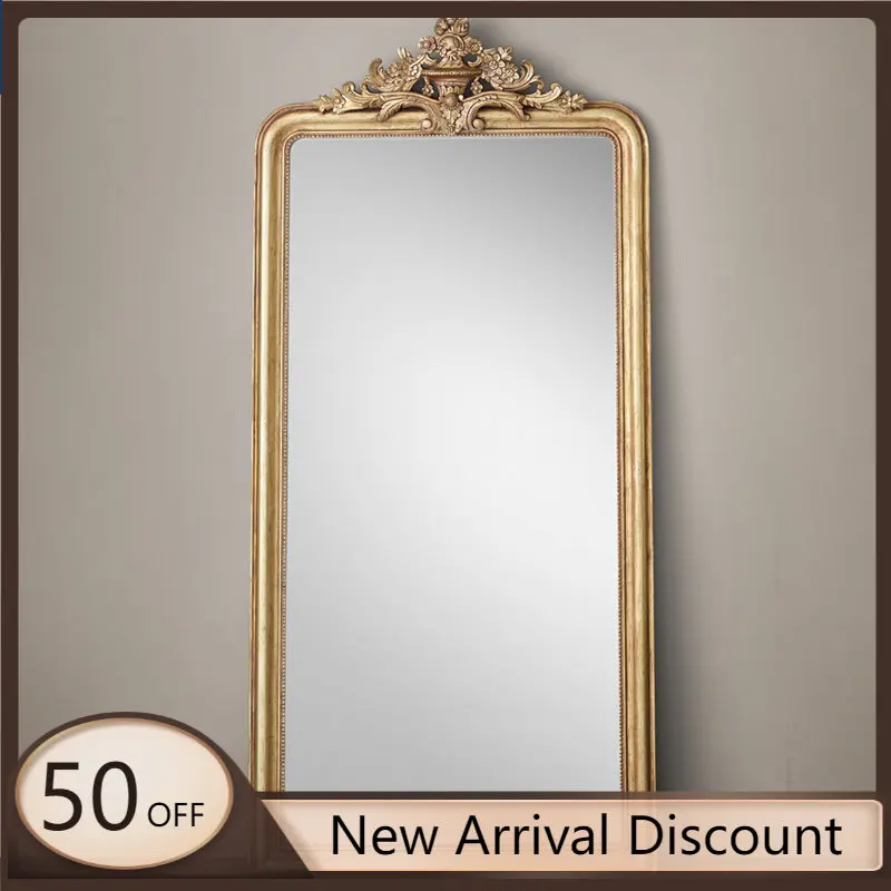 

Aesthetic Vintage Mirror Quality Luxury Art Display Hallway Mirror Gold Frame Ozdoby Do Pokoju Furniture Design Accessories