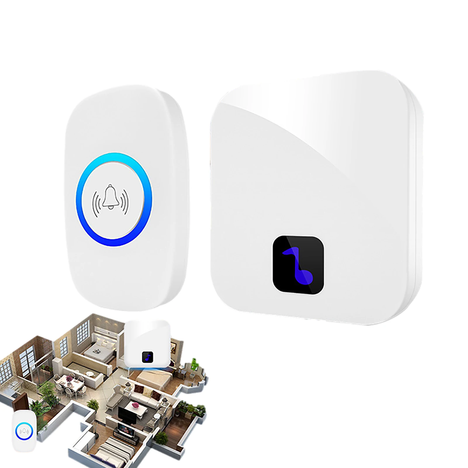 

4 Volume Levels Home Wireless Doorbell Welcome Friend Smart Doorbell Wireless Digital Doorbell with Remote Control