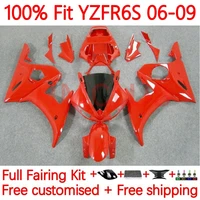 100 fit injection body for yamaha yzf r6s r6 s yzfr6s 2006 2007 2008 2009 yzf r6s 06 07 08 09 oem red light blk fairing 10no 38
